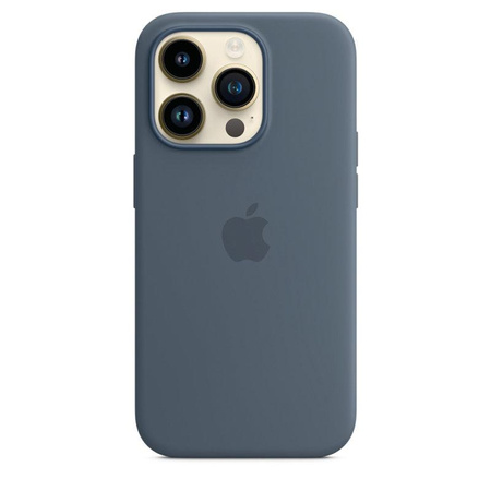 Apple Silicone Case - Silikonowe etui z MagSafe do iPhone 14 Pro (sztormowy błękit)