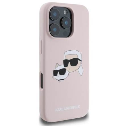 Karl Lagerfeld Silicone Double Heads Print MagSafe - iPhone 16 Pro Case (rose)