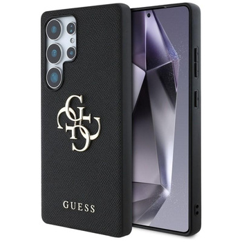 Guess Grained Big 4G Logo Small Classic Logo - Case for Samsung Galaxy S25 Ultra (black)