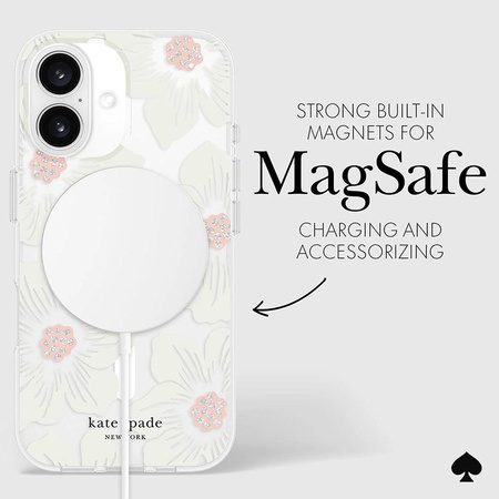 Étui protecteur MagSafe de Kate Spade New York pour iPhone 16 (Hollyhock Floral)