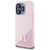 Karl Lagerfeld Silicone Shadow Metal Initial MagSafe - Coque pour iPhone 15 Pro Max (rose)