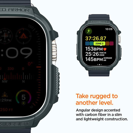 Spigen Rugged Armor - tok Apple Watch Ultra 1/2 49 mm-es órához (Abyss Green)