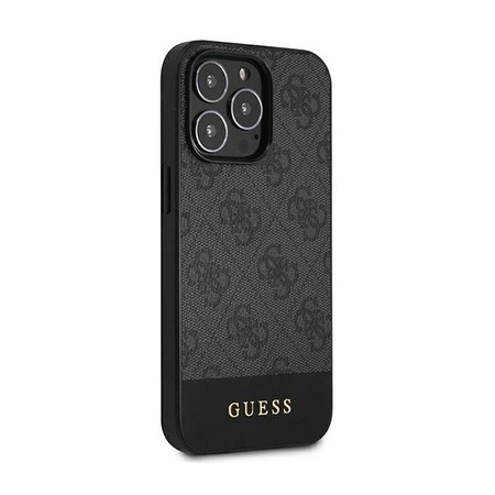 Collection 4G Bottom Stripe de Guess - Coque pour iPhone 13 Pro (gris)