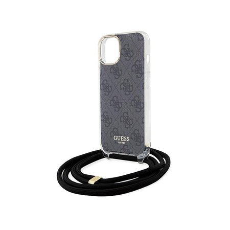 Guess Crossbody Cord 4G Print - iPhone 15 Tasche (schwarz)