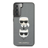 Karl Lagerfeld Saffiano Karl & Choupette Heads - Etui Samsung Galaxy S21 (srebrny)