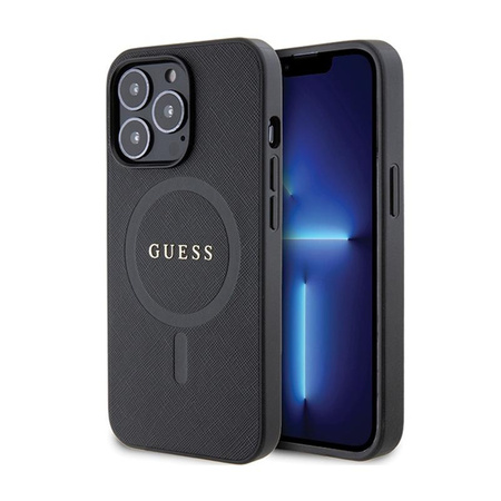 Pouzdro Guess Saffiano MagSafe - iPhone 13 Pro (černé)