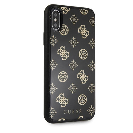 Guess Double Layer Glitter Case Peony G - iPhone Xs / X Case (Schwarz)