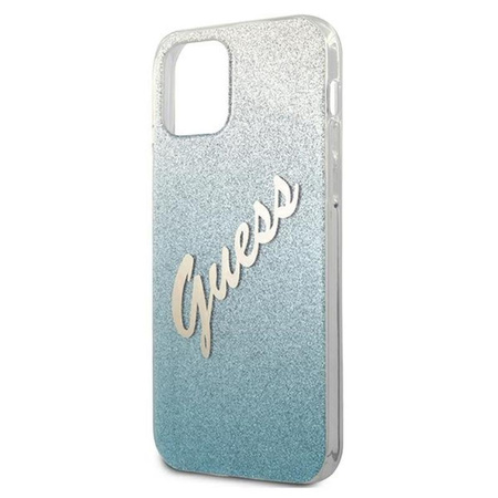 Guess Glitter Gradient Script - iPhone 12 mini Tasche (blau)