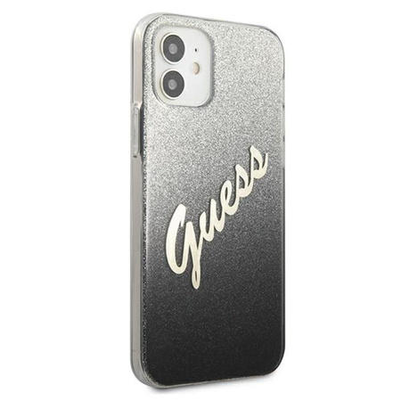 Guess Glitter Gradient Script - iPhone 12 mini tok (fekete)