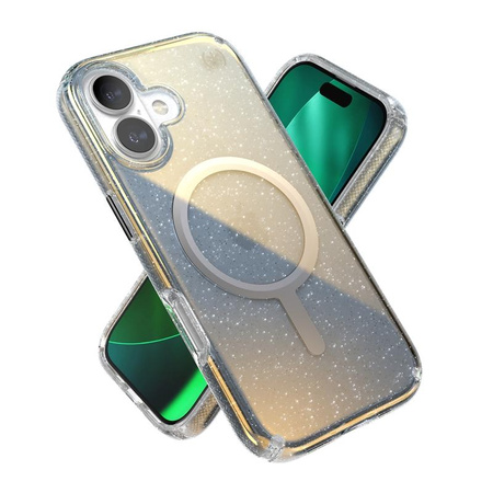 Speck Presidio Lux MagSafe - iPhone 17 Case (Hyper Mirror Glitter / Silver Metallic)