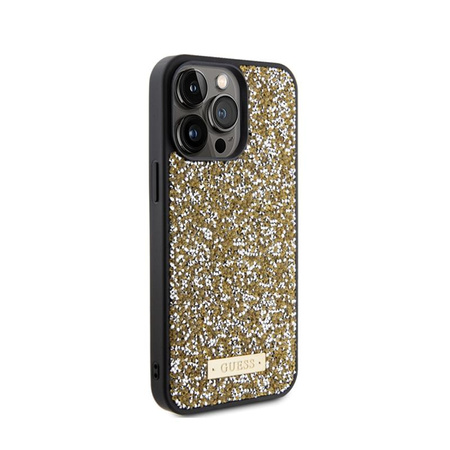 Guess Rhinestone Metal Logo - Coque iPhone 15 Pro Max (jaune)