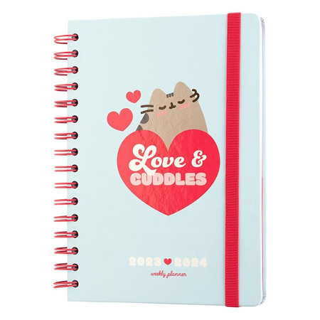 Pusheen - Calendrier / semainier 2023/2024 de la collection Purrfect Love (14,8 x 21 cm)