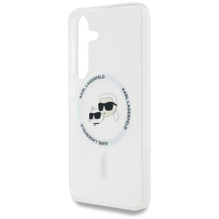 Karl Lagerfeld Button Karl & Choupette Heads Printed Logo MagSafe - Samsung Galaxy S25 Case (white)