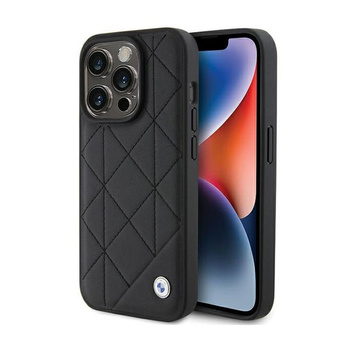 BMW Leder gesteppt - iPhone 15 Pro Max Tasche (schwarz)