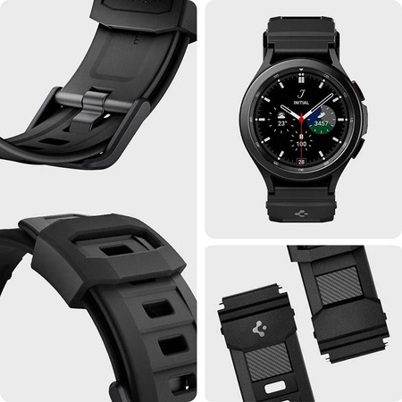 Spigen Rugged Band - Pasek do Samsung Galaxy 4 / 4 Classic / 5 / Active 2 / Huawei Watch  GT 2 42 mm (Czarny)