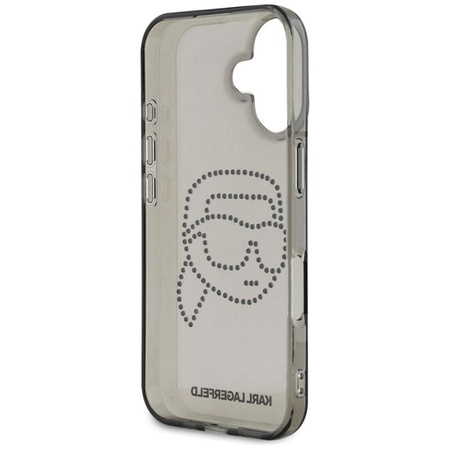 Karl Lagerfeld IML Rhinestones Karl Head - pouzdro pro iPhone 16 (černé)