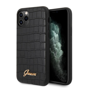 Guess Croco Case - Coque pour iPhone 11 Pro (Noir)