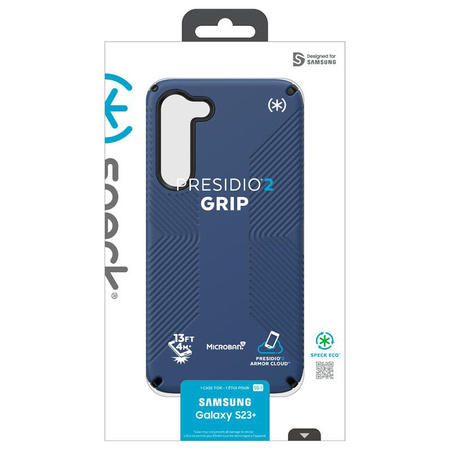 Speck Presidio2 Grip - Étui antidérapant pour Samsung Galaxy S23+ (Bleu côtier/Noir)