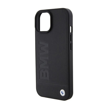 BMW Leder Hot Stamp - iPhone 15 Tasche (schwarz)