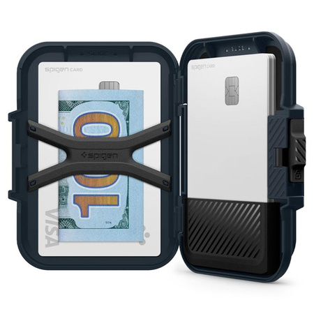 Spigen Lock Fit MagSafe - Magnetische Brieftasche (Metall Schiefer)