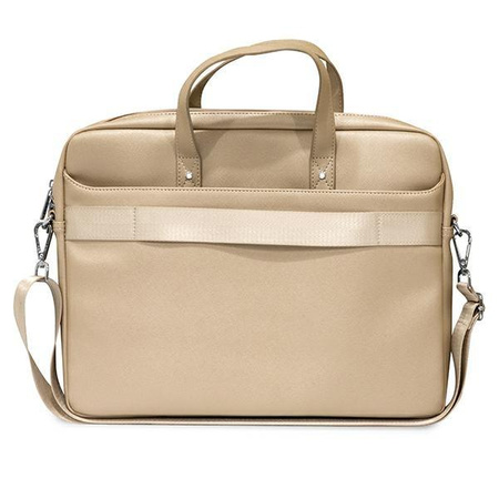 Guess Saffiano háromszög logós számítógépes táska - 16" notebook táska (bézs)
