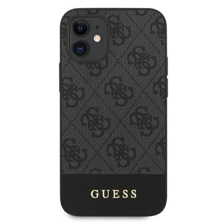Guess 4G Bottom Stripe Kollektion - iPhone 12 mini Tasche (grau)