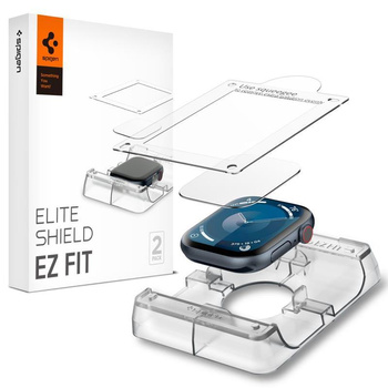 Spigen Elite Shield EZ Fit 2-Pack - Hybridglas-Schutz für Apple Watch 10 42 mm (Transparent)