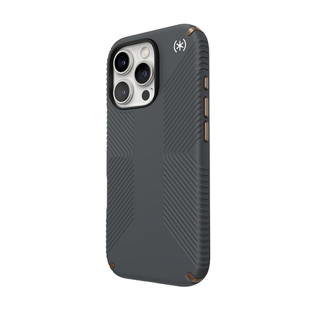 Speck Presidio2 Grip - iPhone 16 Pro Case (Charcoal Gray / Cool Bronze / White)