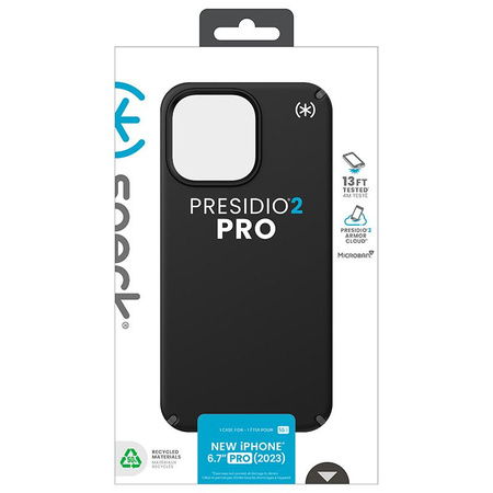 Speck Presidio2 Pro - iPhone 15 Pro Max Tasche (Schwarz / Schiefergrau / Weiß)