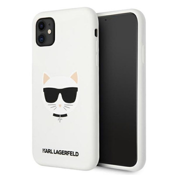 Karl Lagerfeld Choupette Head Silicone - iPhone 11 Case (white)