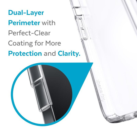 Speck Presidio Perfect-Clear - Coque pour iPhone 13 avec revêtement MICROBAN (transparent)