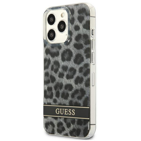 Guess Leopard Electro Stripe - iPhone 13 Pro Case (Grey)