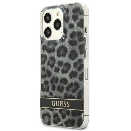 Guess Leopard Electro Stripe - iPhone 13 Pro tok (szürke)