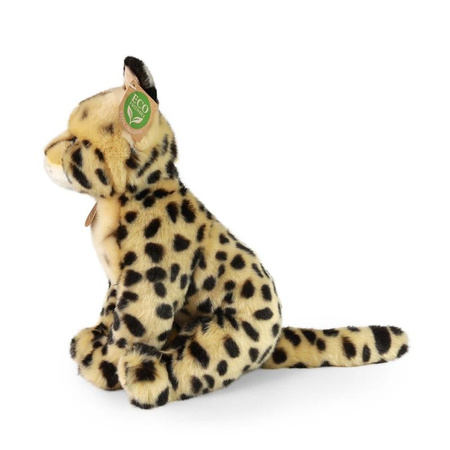 Rappa - Plyšový realistický maskot kočka Serval sedící 30 cm Ekologicky šetrný