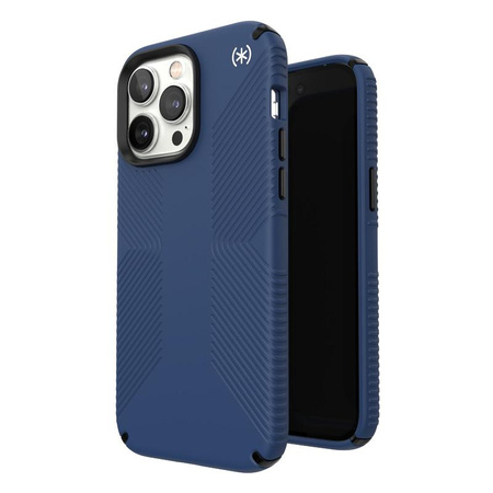 Speck Presidio2 Grip - Rutschfestes Gehäuse für iPhone 14 Pro Max (Küstenblau / Schwarz / Weiß)