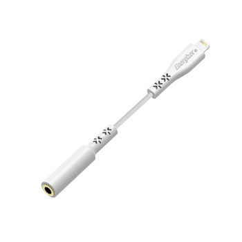 Energizer HardCase - Lightning to 3.5 mm jack audio adapter MFi certified 11 cm ROW (White)