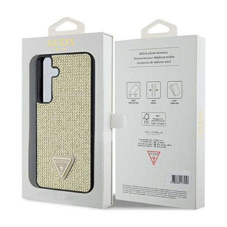 Guess Rhinestone Triangle - Hülle für Samsung Galaxy S24+ (Gold)