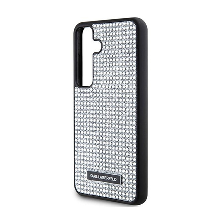 Karl Lagerfeld Rhinestone Metal Logo - Samsung Galaxy S24 Tasche (Silber)