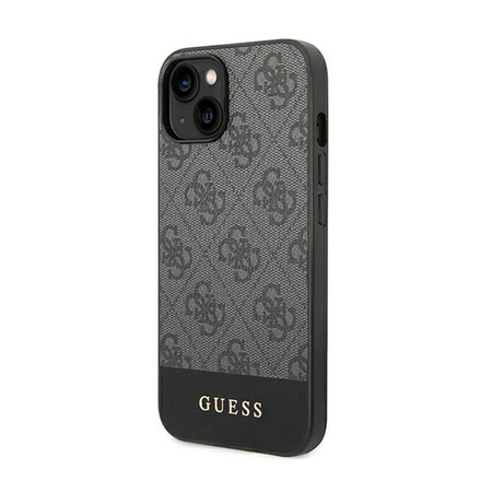 Guess 4G Bottom Stripe Metal Logo Collection - iPhone 14 tok (szürke)