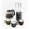 Friends - Set de mugs en céramique avec support 150 ml 6 pcs.