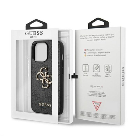 Guess 4G Big Metal Logo - iPhone 13 Pro Max Case (gray)