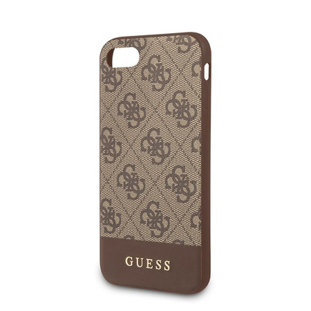 Guess 4G Bottom Stripe Kollektion - Tasche iPhone SE 2020 / 8 / 7 (braun)