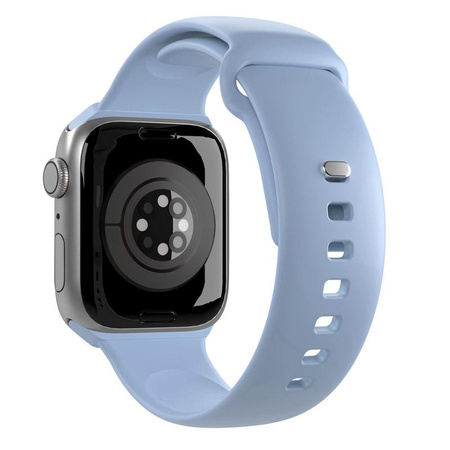 PURO ICON - Elasztikus szíj Apple Watch 38/40/41 mm-es órához (S/M & M/L) (Púderkék)