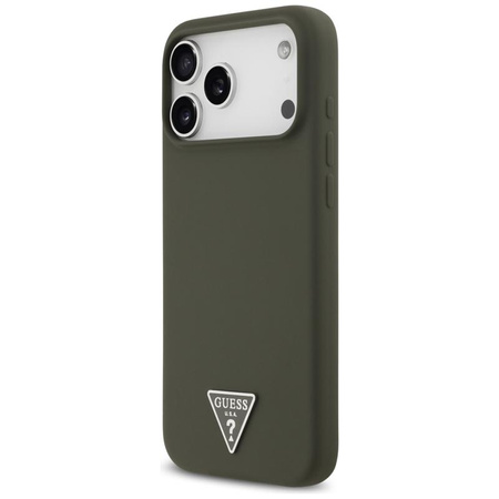 Guess Silicone Triangle Logo MagSafe - Hülle iPhone 17 Pro Max (khaki)