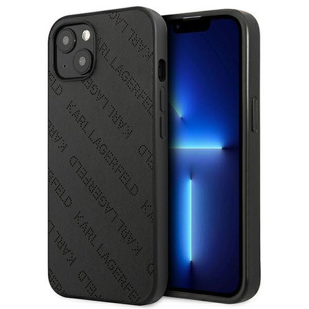 Karl Lagerfeld Perforierte Allover - iPhone 13 Mini Tasche (schwarz)