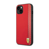 Ferrari Carbon - pouzdro pro iPhone 14 (červené)