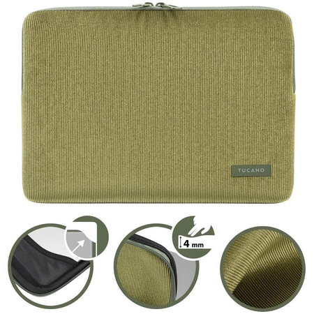 Tucano Velluto - Fedél MacBook Pro 13" (M2/M1/2022-2016) / MacBook Air 13" (M4/M3/M2/M1/2025-2018) / Laptop 12" (zöld)