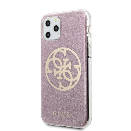 Guess Circle Glitter 4G - iPhone 11 Pro tok (rózsaszín)