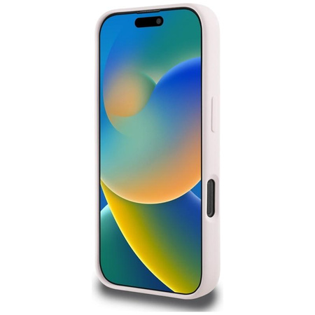 Karl Lagerfeld szilikon dupla fej és kör MagSafe - tok iPhone 16 Pro készülékhez (rózsaszín)