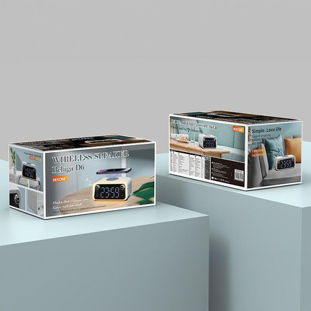 WEKOME Beluga D6 Dream - Multifunktionaler drahtloser Lautsprecher / FM-Radio mit indirektem Laden 15W MagSafe (Weiß)